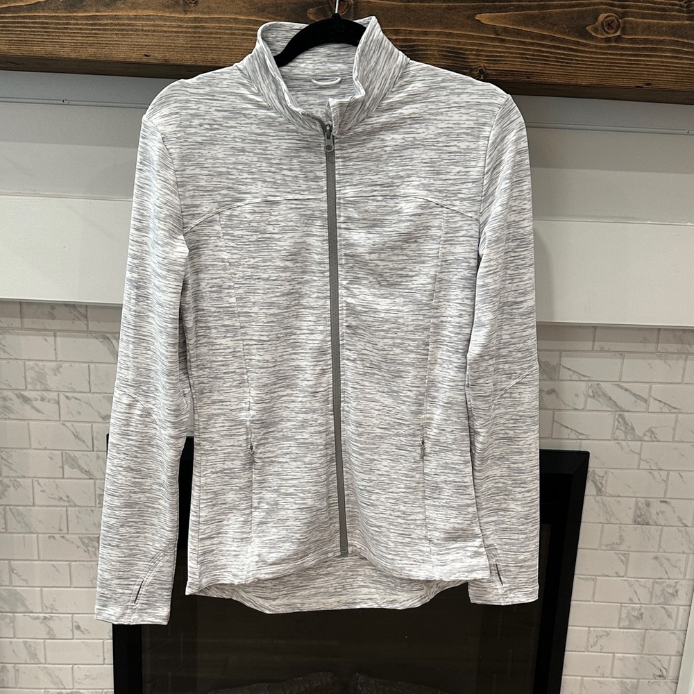 Light Gray white Zip-Up athletic sweater 2 for $20
